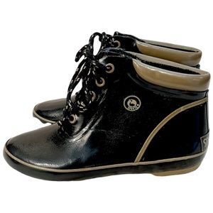 Vintage Sporto Insulated Thermolite Waterproof Rubber Duck Boot Black/Tan